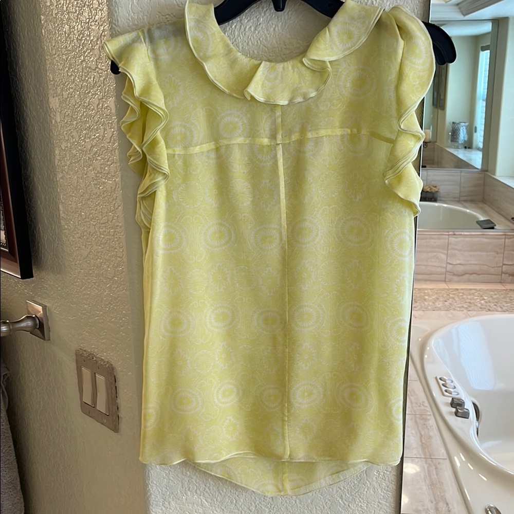 Jill Stuart Yellow Ruffled Blouse with Peter Pan Collar